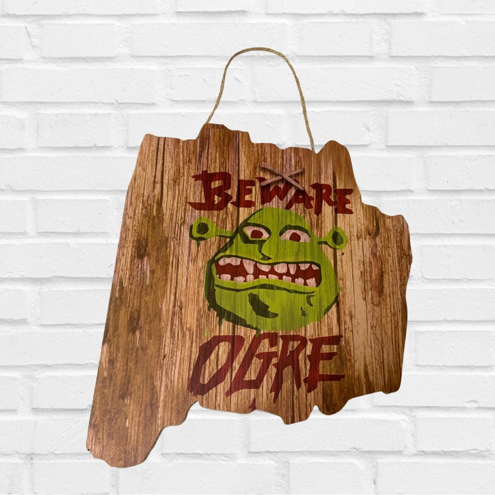 Rustic Shrek 'Beware Ogre' Wall Sign - Hot Topic